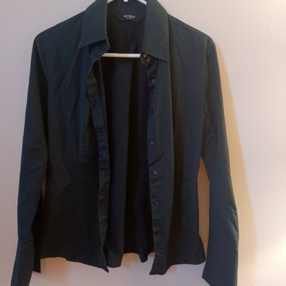 Express Black Button down top
